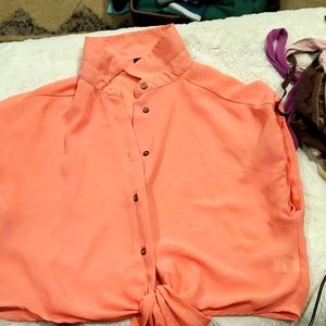 FIORE sheer button down small shirt